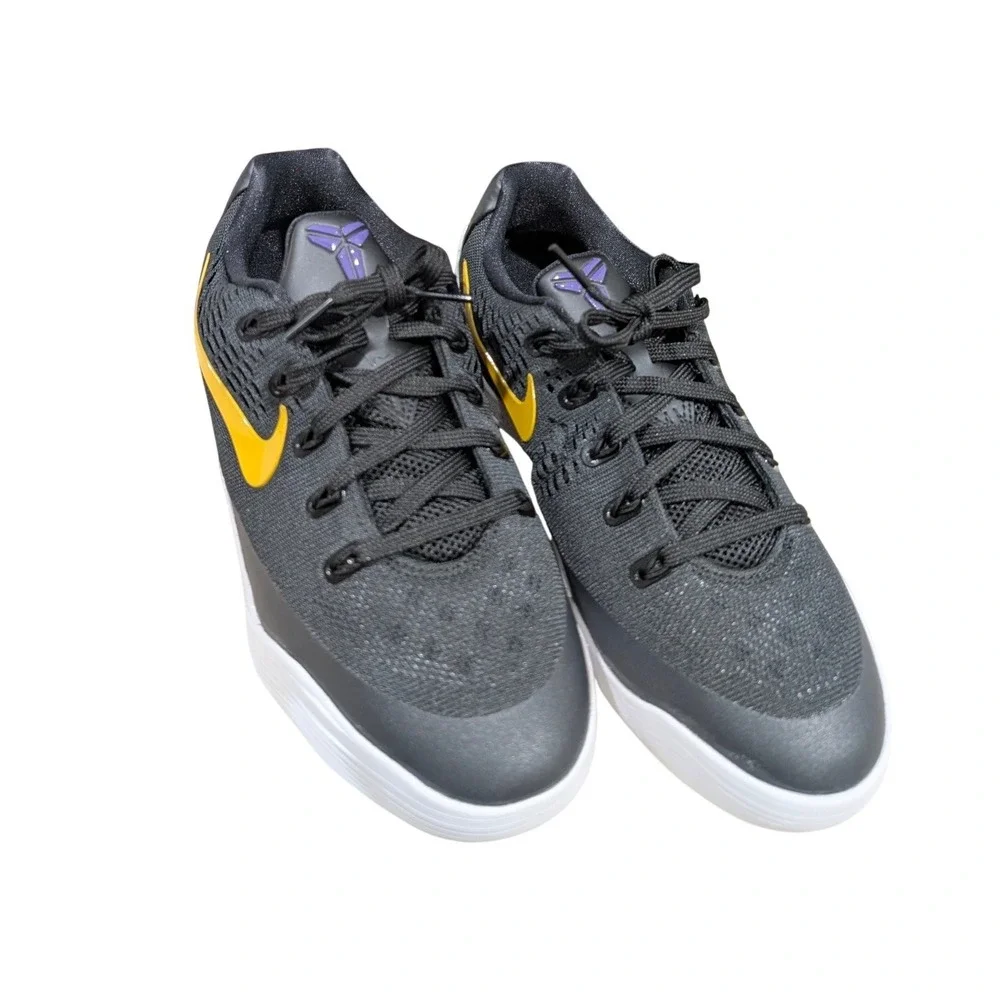 Nike Kobe IX Low EM GS Black University Gold White 6.5Y Women's 8 Sneakers NIB